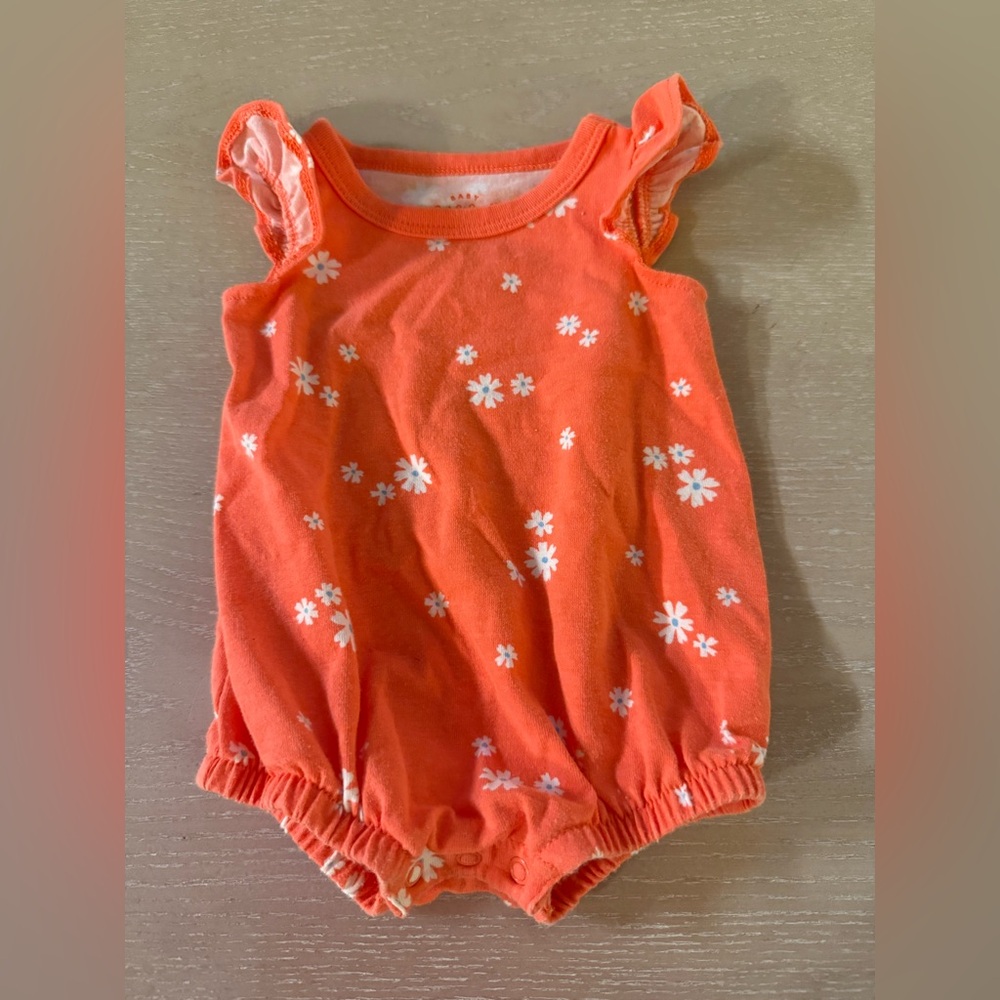 Orange Floral Romper